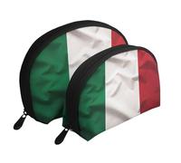 Ensemble de 2 trousses de maquillage avec motif raie manta et poissons, sac de rangement portable pour femmes et filles, Drapeau italien, Taille unique, Trousse de maquillage