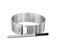 Zenker 9981650 Ensemble 2 pièces pour découpe de layer cake, ustensiles de pâtisserie, couteau de pâtisserie, cercle de découpe, trancheur de gâteaux, Acier inoxydable, Plastique, 30 cm, Diam 26/28 cm