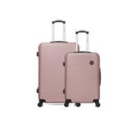Ensemble de 2 valise grand format et valise weekend london - rose dore