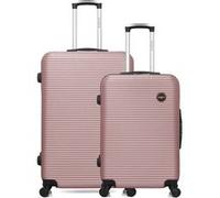 Ensemble de 2 valise grand format et valise weekend london - rose dore