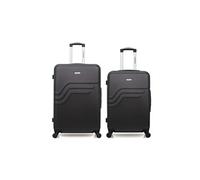 Ensemble de 2 valises rigides grand format 75cm et valise weekend 65cm queens - gris fonce