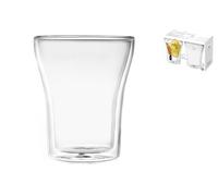 Ensemble De 2 Verres Isolants En Borosilicate, 230 Ml, Transparent H&H Neuf