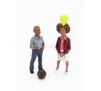 ENSEMBLE DE 2 X ENFANTS AVEC BALLONS 1/18