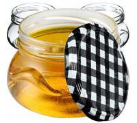 KADAX Lot de 20 bocaux à confiture de 300 ml avec couvercle à visser de 82 mm de diamètre - Bocaux miniatures pour miel et épices - Pots à confiture avec couvercle - Bocaux hermétiques à offrir