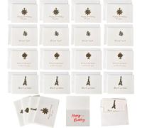 Ensemble De 20 Cartes De V?Ux,Cartes Pliantes Vierges Comprenant Des Enveloppes,Rétro Blanc Enveloppes Pour Lettres,Fête De Mariage,Carton D'invitation,Carte D'anniversaire,Noël