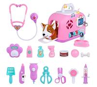 Ensemble de 20 jouets vétérinaires pour filles, médecins et vétérinaires, jouet de jeu de rôle vétérinaire, valise avec sonnette électronique et aboiement, Noël, 6, 7 ans