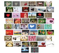Ensemble de 20 ou 50 cartes postales sur le thème de l'amour - Tout les motifs sont différents (amour, cœur, mariage), 50 Set