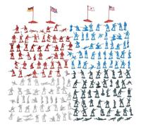 Ensemble de 200 Figurines Militaires - Petits Soldats en Plastique de 4 Couleurs, Jeu de la Seconde Guerre Mondiale avec 4 drapeaux