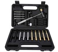 Ensemble de 21 Poinçons d'Armurier avec Marteau dans Mallette de Transport, Kit d'Outils de Maintenance en Cuir pour Installation Mécanique