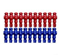 Ensemble de 22 joueurs de babyfoot en plastique de rechange avec trou d'arbre de 16 mm et bords raffinés pour éviter les blessures à la main pendant le jeu (rouge bleu)