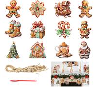 Ensemble De 24 Étiquettes Pendentifs De Noël Avec Ficelle Décoration Pendentif Emballage Cadeau, Étiquettes Recto Verso Pour Sapins De Noël, Accessoire De Fête