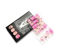 Ensemble de 24 faux embouts de manucure portables pour Halloween, faux embouts carrés roses avec toile d ' art de chauve-souris, embouts ABS multi-tailles pour les plans de dîner à thème Manucure