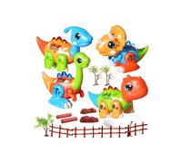 Ensemble de 24 jouets de dinosaures magnétiques, jouet éducatif STEM pour enfants de 3 à 6 ans, lumières et sons, cartes flash et œuf de din