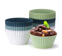 Ensemble de 24 moules à muffins en silicone - Moules en silicone sans BPA pour muffins et cupcakes - Moules à cupcakes réutilisables et antiadhésifs pour gâteaux, crèmes et puddings