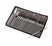 Ensemble de 24 pinceaux avec rouleau en tissu et couteau à palette