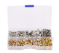 Ensemble de 240 rivets à tête de strass, rivets décoratifs pour cuir à faire soi-même avec 240 bases, rivets en cristal de plusieurs tailles (6 à 9 mm) pour sacs, vêtements,