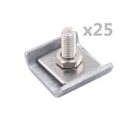 Ensemble de 25 connecteurs de tapis de grille Argenté