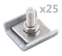 Ensemble de 25 connecteurs de tapis de grille Argenté Argenté G