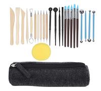 Ensemble de 25 outils de poterie, kit de sculpture et de modelage de l’argile douce comprenant des stylos à points, des baguettes de pliage, des outils en silicone et un sac de