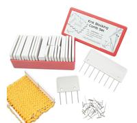 Ensemble De 25 Peignes De Blocage De Crochet En Acier Inoxydable Antirouille, 100 Épingles En T À Finition Lisse, Kit De Finition De Tricot Professionnel, Outil De Mise En Forme De Dentelle À Tension