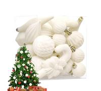 Ensemble de 28 décorations de Noël en Velours, Assortiment de décorations de Noël en Velours incassable et floqué à Suspendre pour Sapin de Noëls, décoration de fête à Domicile