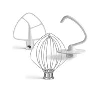 Ensemble de 3 accessoires rechange for robot pâtissier : fouet métallique K45WW, crochet pétrisseur K45DH et palette mélange K45B avec revêtement