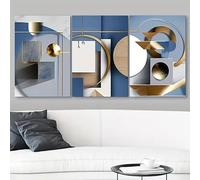 Ensemble de 3 affiches sur toile à l'art géométrique abstrait, peintures sur toile vertes de style moderne du milieu du siècle, tableau d'art mural moderne 40x60cm(16x24inch)x3 sans cadre