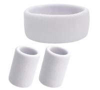 Ensemble de 3 bandeaux de sport pour homme et femme, comprend un bandeau de sport extensible et deux bandeaux anti-transpiration pour poignet, mélange de coton évacuant l'humidité, respirant, durable