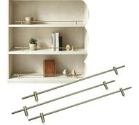 Ensemble De 3 Barres De Protection Décoratives Réglables pour étagères, Barres De Sécurité en Aluminium Poli pour Livres, Plantes Et Tasses - Barrière Anti-Chute De 20 à Bronze 17in/43cm
