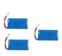 Ensemble de 3 Batteries LiPo 3.7V 500mAh Rechargeables Compatibles avec les Drones HUBSAN X4, JXD 385 Durée de Vol Prolongée Dimensions : 42x20x8 - Poids : 13 Grammes G