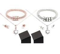 Ensemble de 3 bijoux Aurora ornés de cristaux Swarovski® : Argent / Sans boîte cadeau / x 1