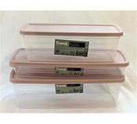 Ensemble de 3 Boites de conservation alimentaire et rangement hermétique sans BPA - Rose