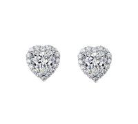 Ensemble de 3 boucles d'oreilles en forme de cœur pour femme étincelant pour lui 1 CaratMoissanite Heart Pendent pour filles Anniversaire, fête des mères, Saint-Valentin Chaînes avec la lettre K (C