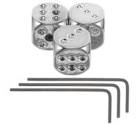 Ensemble de 3 Boutons de Guitare de Dé, Argenté, Aluminium | Contrôle Précis du Volume Tonalité, Finition Métal, Fit, pour Basses, Studio et Pratique