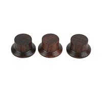 Ensemble de 3 boutons de guitare en bois de rose, boutons de commande en bois de remplacement pour guitare, sans odeur, sans lettres, point blanc, boutons robustes pour la