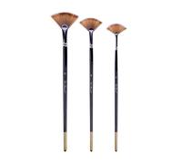 Ensemble De 3 Brosses À Cheveux En Nylon, Tube De Cuivre En Forme D'éventail, Couleur Mixte, Aquarelle, Tige, Brosse De Peinture Acrylique, Stylo Fournitures Artistiques P9jd