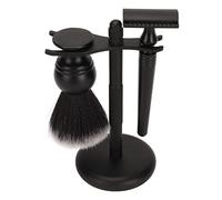 Ensemble de 3 brosses de coupe, kit d'entretien de barbe noire, brosses à lame de coupe de sécurité avec support en métal, kit de brosse de coupe pour hommes, comprend une brosse