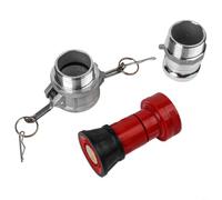 Ensemble de 3 buses d'incendie de 5,1 cm avec raccords de verrouillage à came en aluminium, pulvérisation puissante, design léger, plastique et aluminium rouge, ensemble de 3 pièces pour Wildland