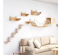 Ensemble de 3 cadres d'escalade en bois massif pour chat, meubles muraux peu encombrants, étagère murale d'escalade pour chat et perchoir