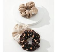 Ensemble de 3 chouchous en velours côtelé à motif floral original pour dames. Liens de cheveux à fleurs mignons pour la Saint-Valentin. Chouchous, accessoires pour queue de cheval, bandes élastiques, 