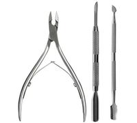 Ensemble de 3 ciseaux coupe-cuticules en acier inoxydable, 2 voies, pour manucure et pédicure, C503