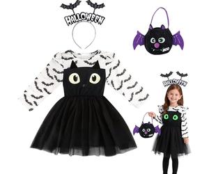 Ensemble de 3 costumes de chauve-souris pour enfants, 18-24 mois Costume de chauve-souris pour tout-petits Glow in The Dark avec serre-tête et sac,Costume chauve-sourise filles fantaisie TenuesCosplay