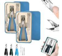 Ensemble de 3 coupe-ongles, Eagle Beak Nail Clippers For Ingrown Toenails, Wide Jaw Opening Anti-Splash Slanted Nail Clipper For Thick Nails, Ingrown Care (2PCS-2)