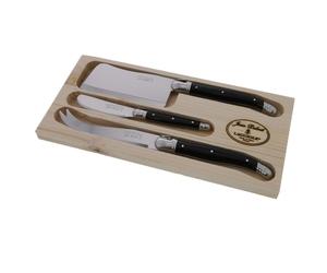 Ensemble de 3 couteaux à fromage jean dubost laguiole noir