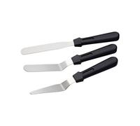 KitchenCraft - Lot de 3 Spatules à Gâteau, Glaçage et Décoration, Acier Inoxydable