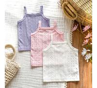 Ensemble de 3 débardeurs sans manches en jacquard pour bébé fille. Frais et agréable à porter, ce vêtement d'extérieur est à la fois mignon et à la mode. Sa palette de couleurs pastel macaron lui conf