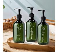 Ensemble de 3 distributeurs de shampoing et d'après-shampoing de 500 ml avec 3 étiquettes imperméables, ensemble de distributeurs de gel douche vides, convient pour la décoration de salle de bain, la 