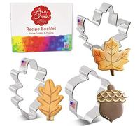 Ensemble de 3 Emporte-Pièces Automne Feuilles Fabriqué aux États-Unis par Ann Clark, Feuille de chêne, Feuille d'érable, Gland
