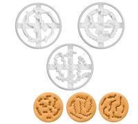 ensemble de 3 emporte-pièces (motifs: bactéries bacilles, bactéries coccus et bactéries spirales), 3 pièces
