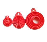 Ensemble de 3 entonnoirs pliables en silicone, for bocaux à large ouverture et bouteilles standard, idéal for le remplissage cuisine Pour Huile, BièRe, Transfert De Liquides(3 pcs red)